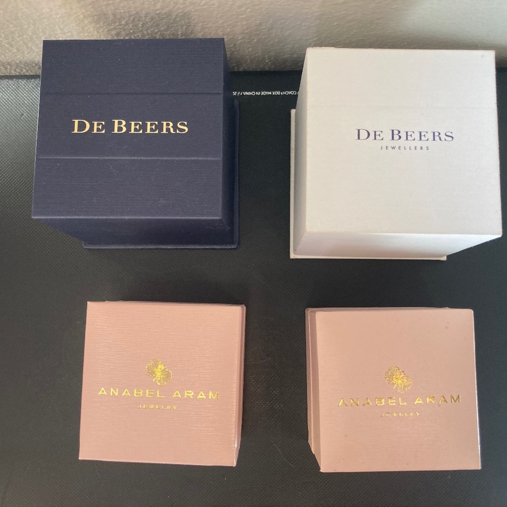 Lot of De Beers and Anabel Aram Jewelry Boxes